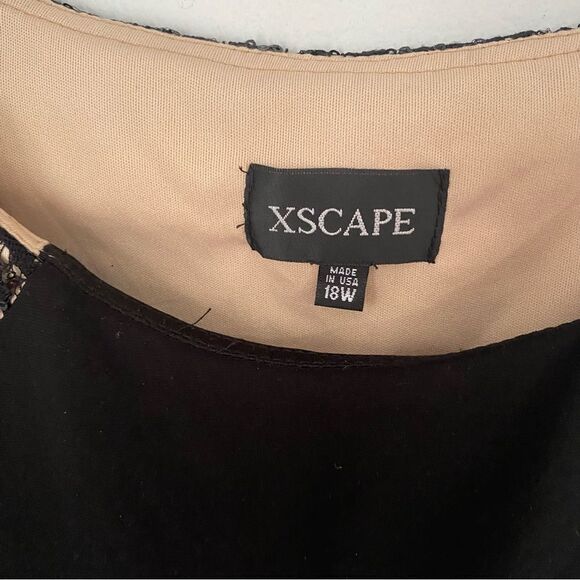 Xscape Women's Sequined Lace Panel High Neck Sleeveless Maxi Dress size 18W - Picture 3 of 6